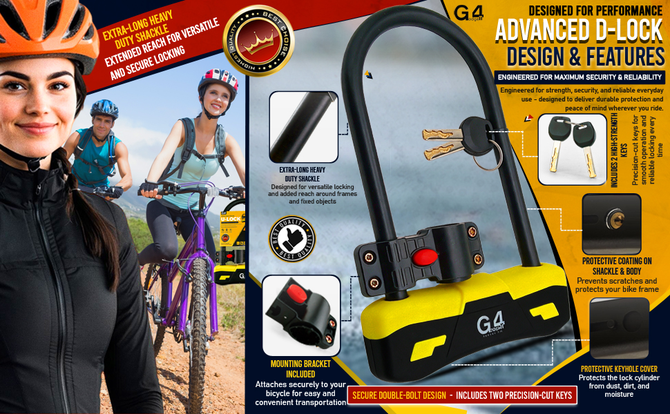 G4GADGET Heavy Duty D-lock + 2 keys - Image 2
