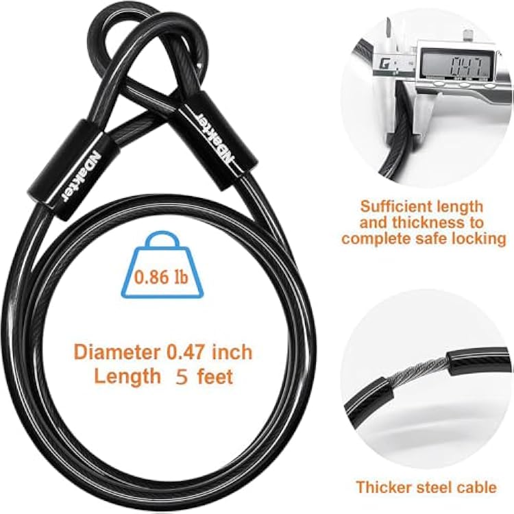 NDakter Keyless combo U-lock + 1.5m cable - Image 4
