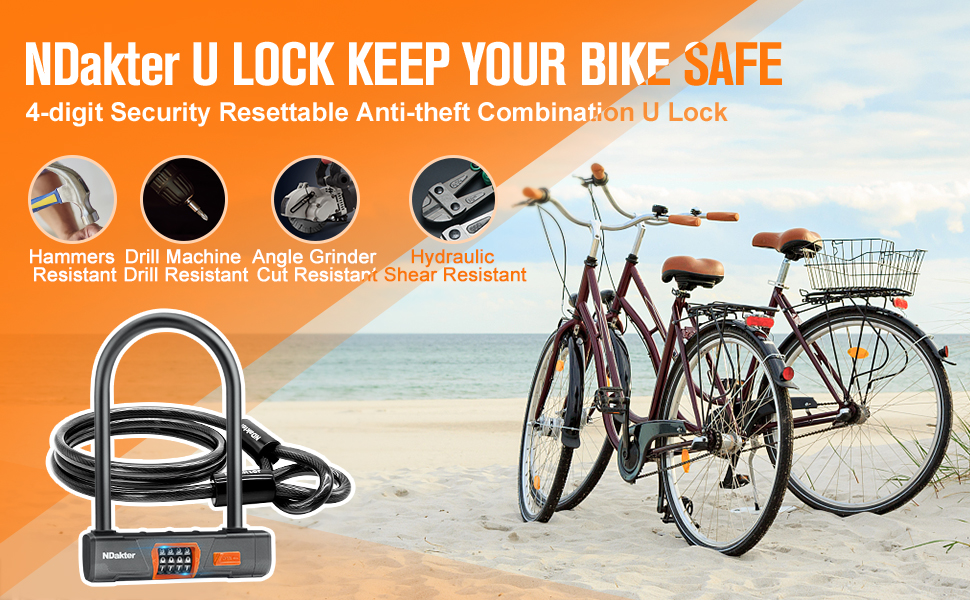 NDakter Keyless combo U-lock + 1.5m cable - Image 2