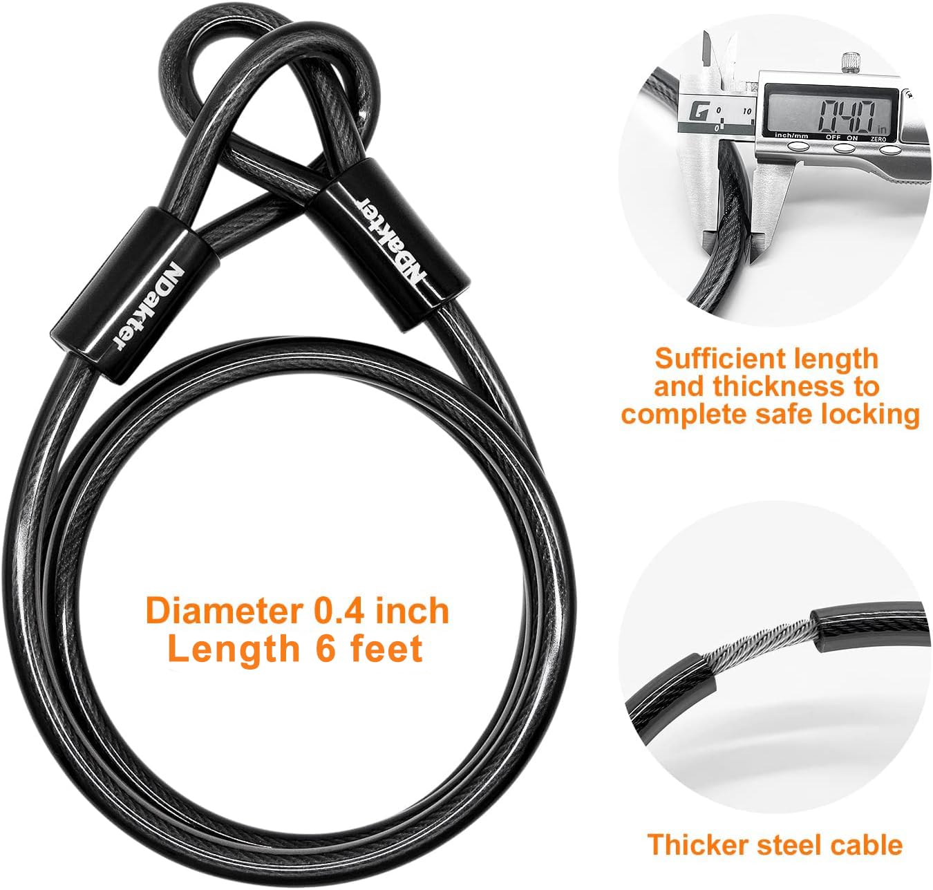 NDakter 18mm D-lock + 1.8m cable - Image 3