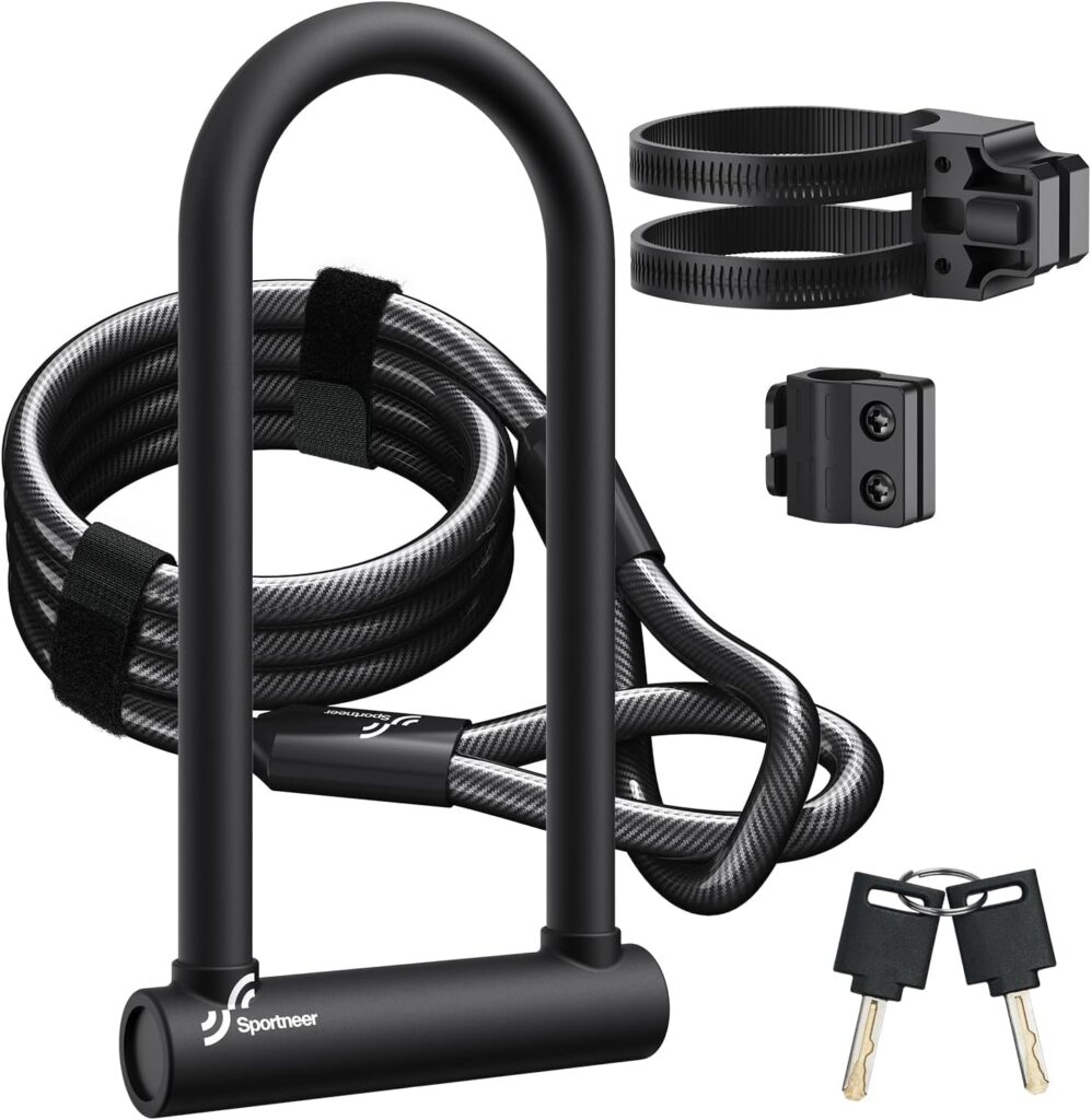 Sportneer 18mm large U-lock + 1.8m cable