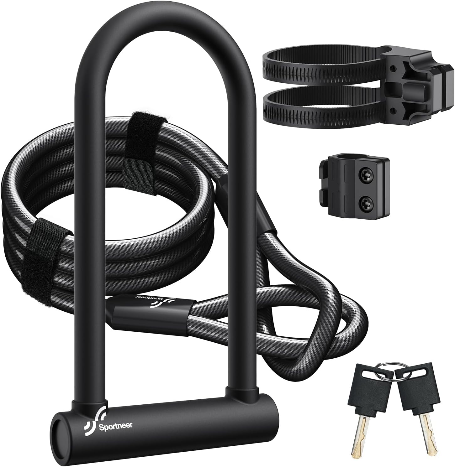 Sportneer 18mm large U-lock + 1.8m cable