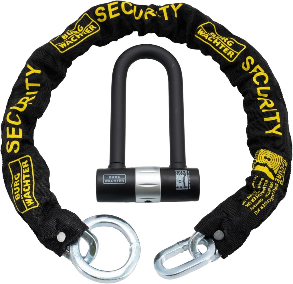 Burg-Wächter 200D 16mm D-lock + 1m chain Sold Secure Diamond/Gold