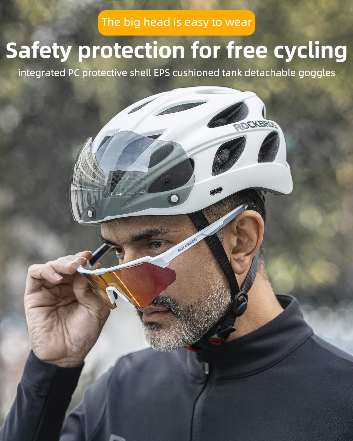 Generic Lightweight MTB helmet + detachable visor - Image 2