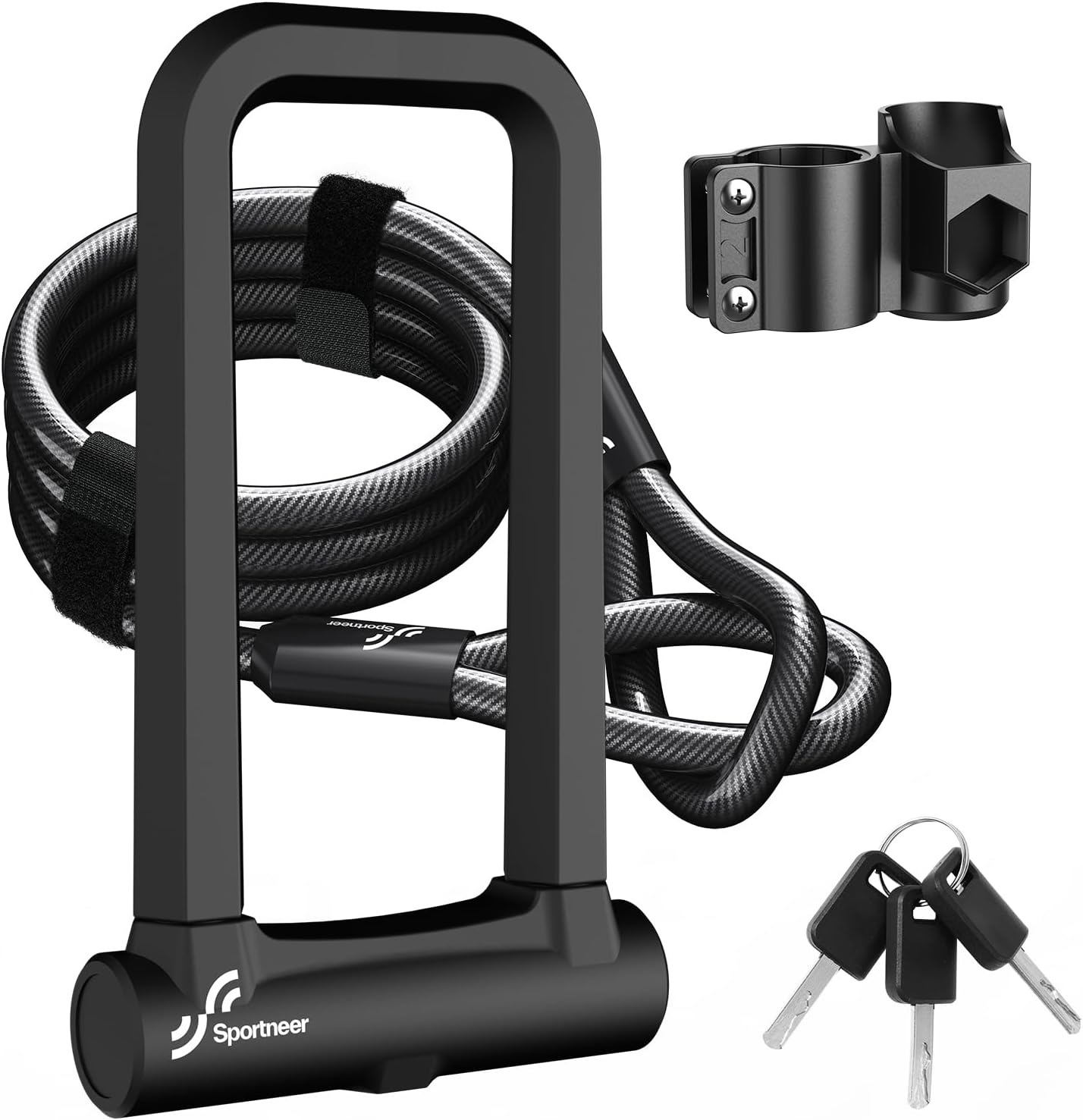 Sportneer 18mm keyless combo U-lock + 5ft cable