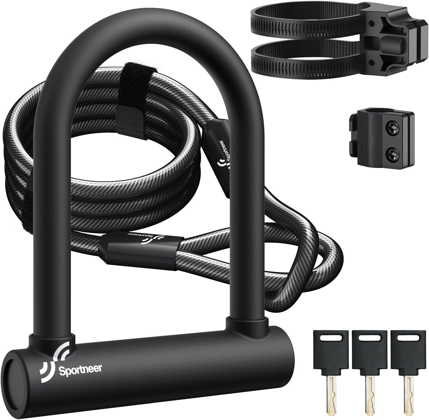 Sportneer 18mm large U-lock + 1.8m cable - Image 2