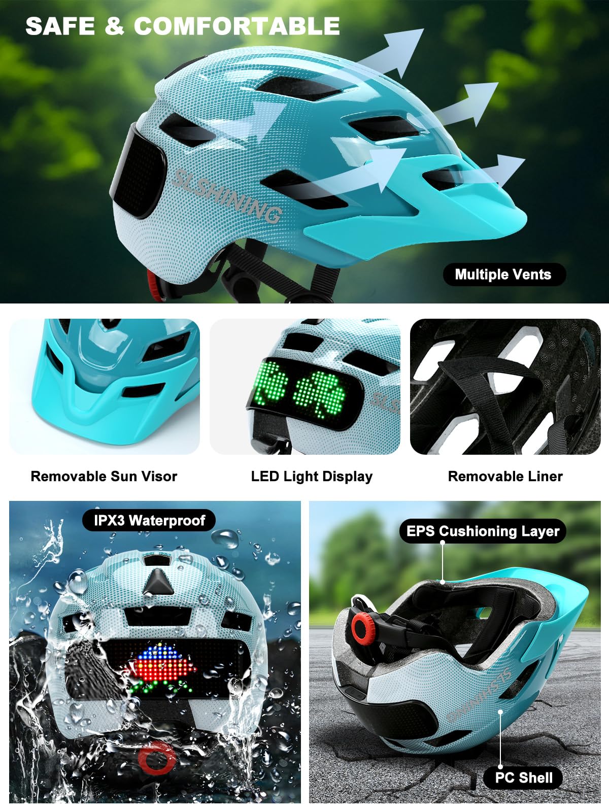 Lyefancy Kids helmet ages 3–14 50–59cm - Image 3