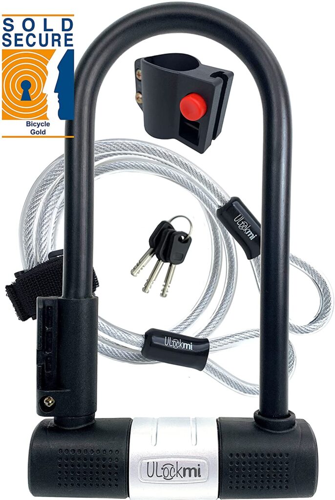 Ulockmi TWOFOLD 14mm Sold Secure Pedal Cycle Gold