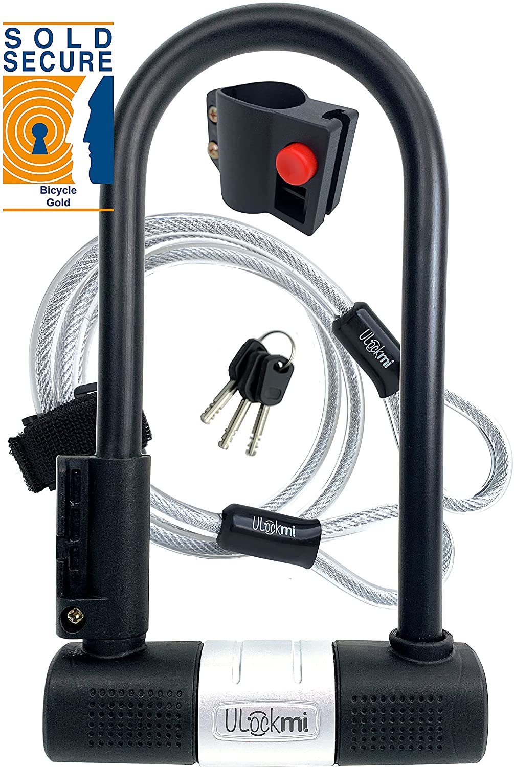 Ulockmi TWOFOLD 14mm Sold Secure Pedal Cycle Gold