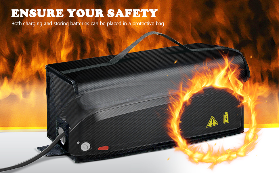 Adiwo E-bike fireproof battery bag 49×15×15cm + charging port - Image 4