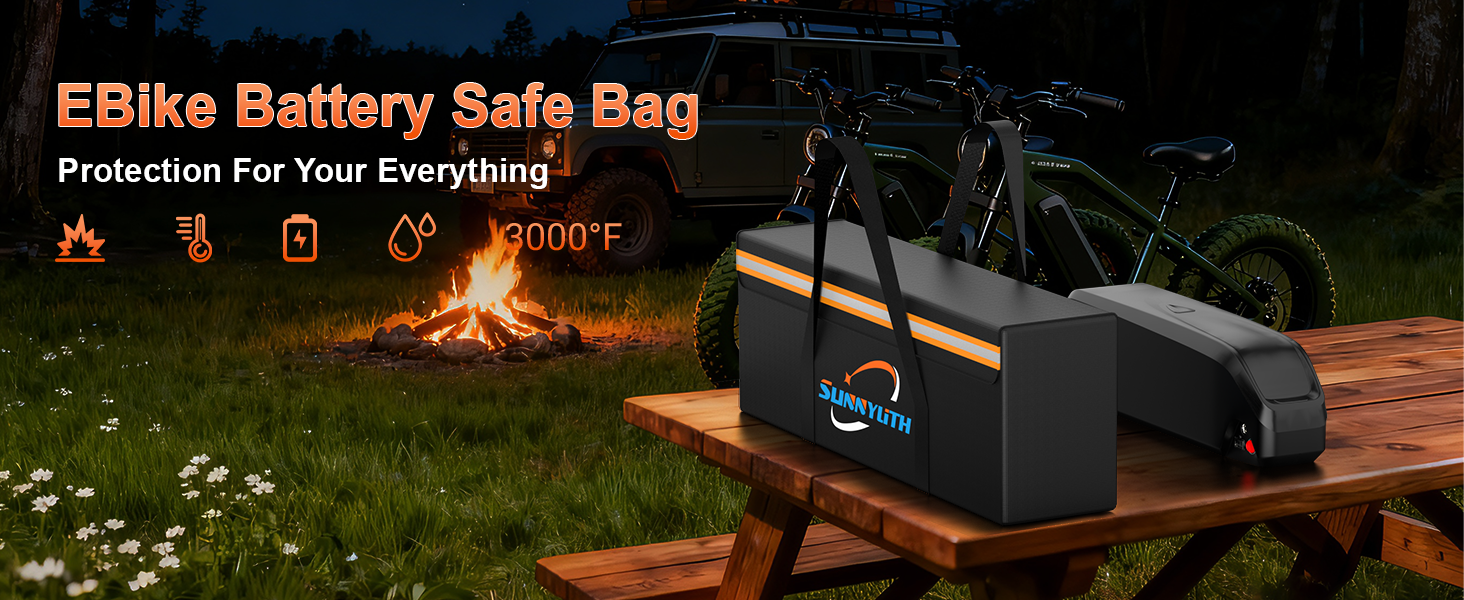 Adiwo E-bike fireproof battery bag 49×15×15cm + charging port - Image 3