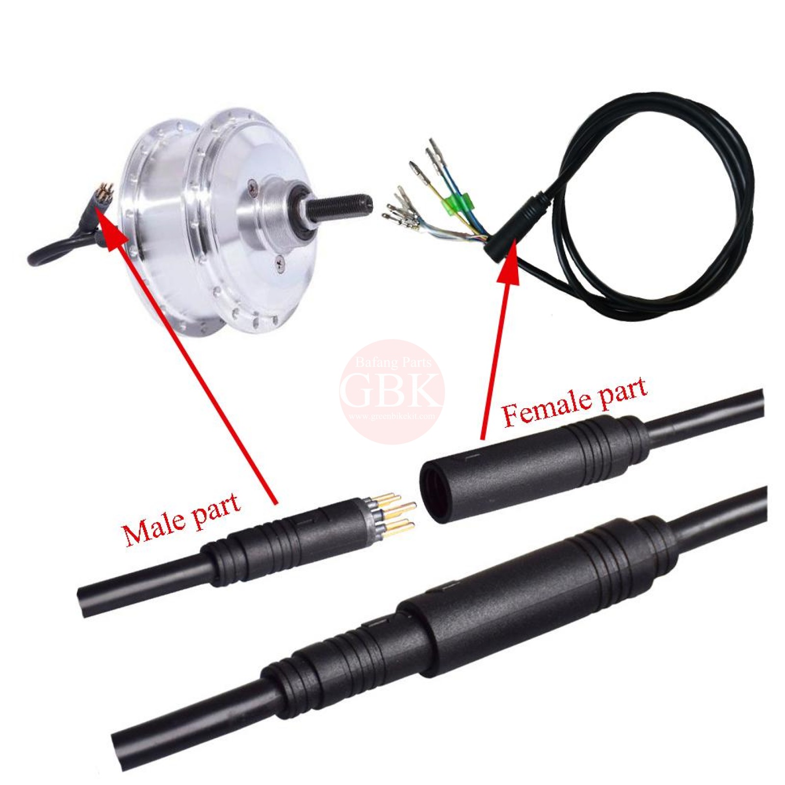 Generic Hub-motor phase / hall sensor cable 9-pin - Image 2