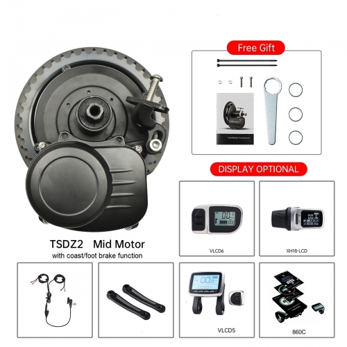 Tongsheng TSDZ2B 36V 250W torque mid-drive kit
