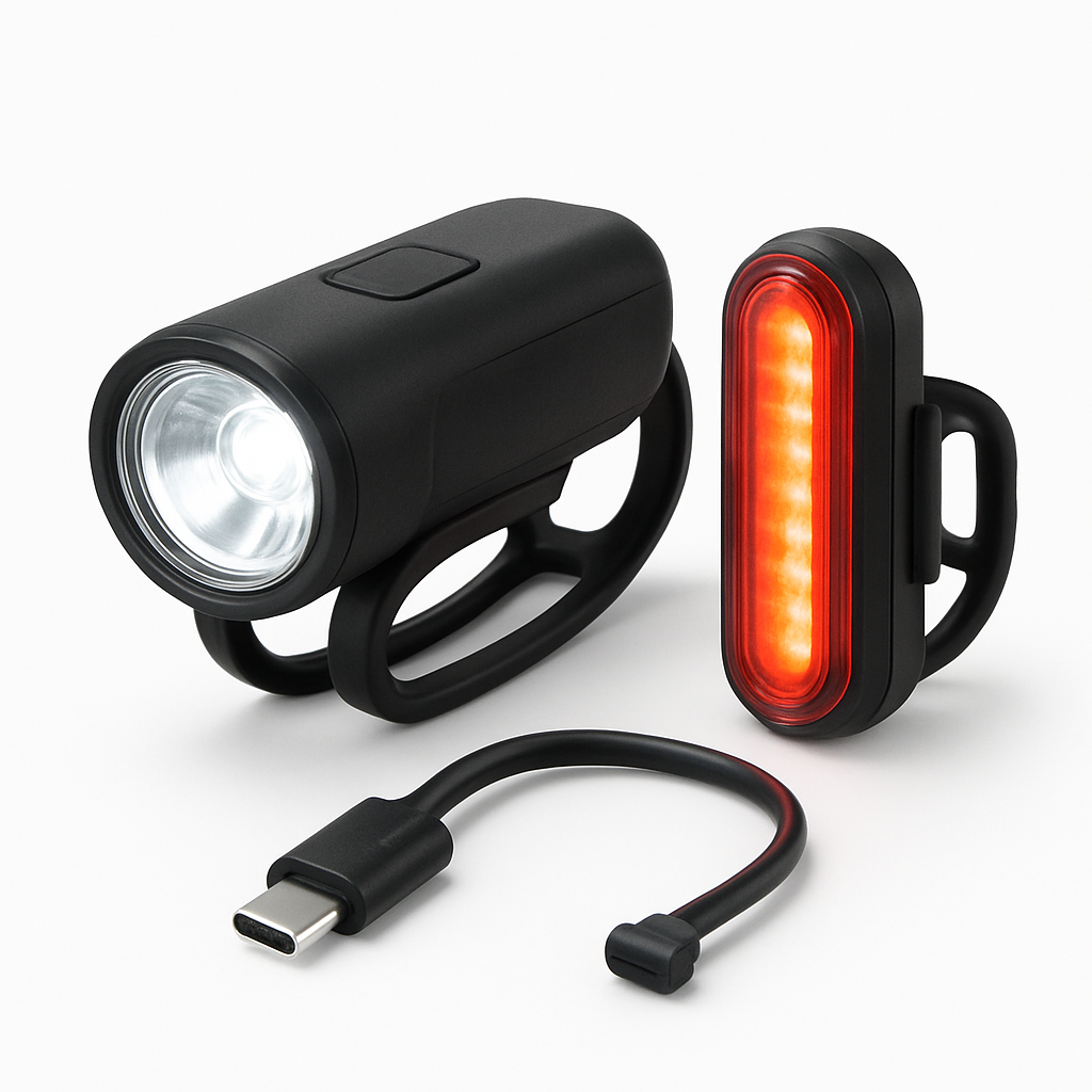 Generic USB rear + front e-bike light set 1000LM+